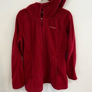 Columbia Fleece Red Zip-Up Jacket XL